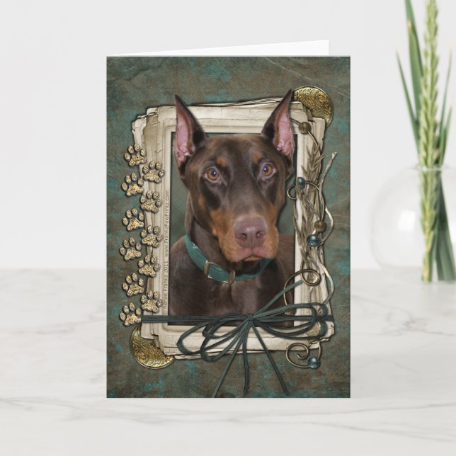 Happy Birthday - Stone Paws - Doberman - Rocky Card (Front)