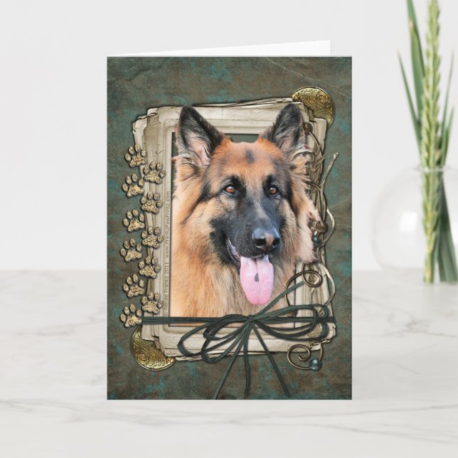Happy Birthday - Stone Paws German Shepherd Chance Card (Front)