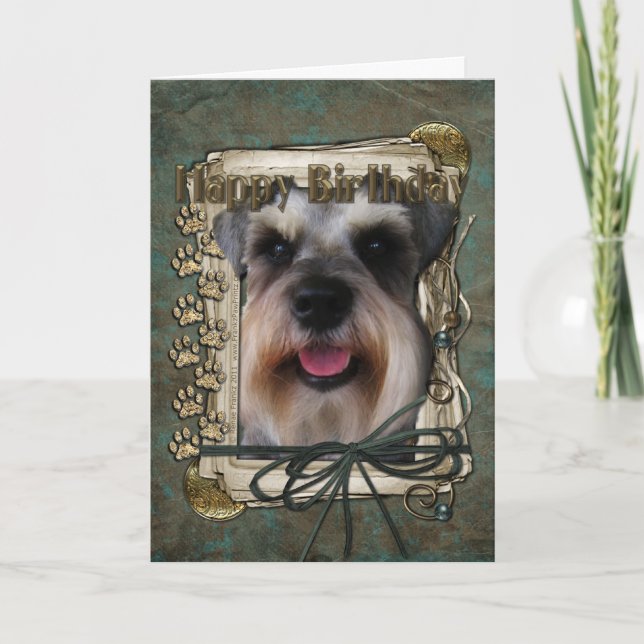 Happy Birthday - Stone Paws - Schnauzer Card (Front)