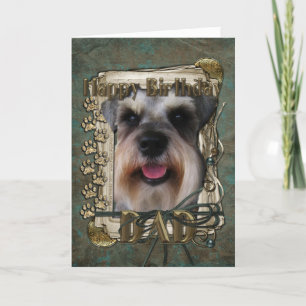 Happy Birthday - Stone Paws - Schnauzer - Dad Card