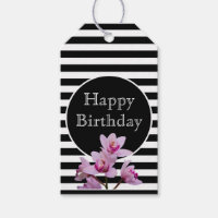 Happy Birthday Stripes and Blooming Orchids