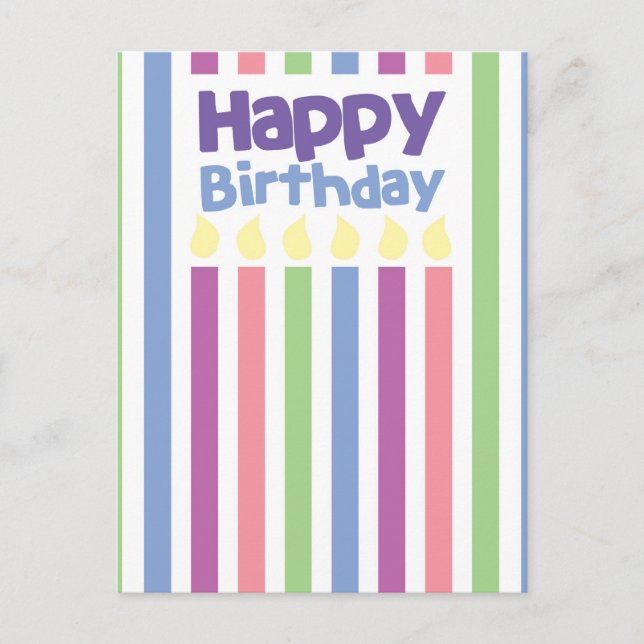 Happy Birthday stripey card (Front)