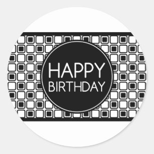 happy birthday (studioSquares) Classic Round Sticker