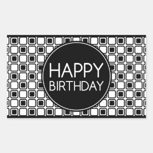 happy birthday (studioSquares) Rectangular Sticker