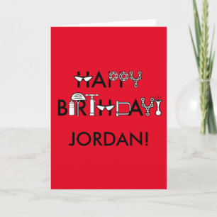 Happy Birthday Stylised and Personalised Card