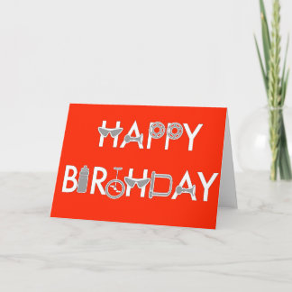 Happy Birthday Stylised With Bike Parts Card