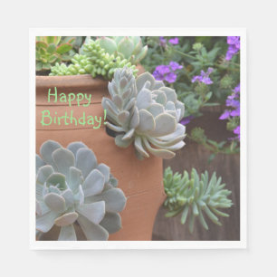 Happy Birthday Succulent Addict Napkin