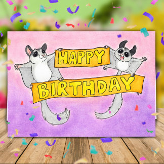 Happy Birthday Sugar Gliders greeting Card