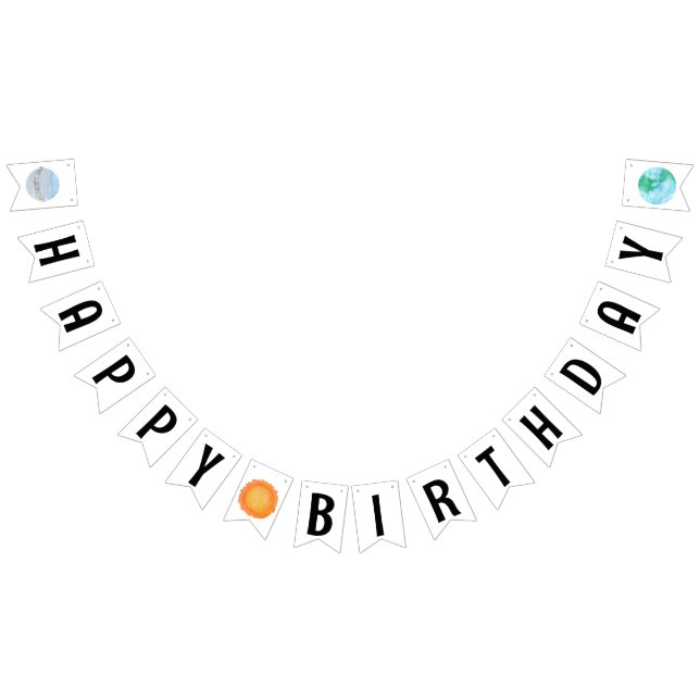 Happy Birthday Sun And Planets Bunting Bunting (All)