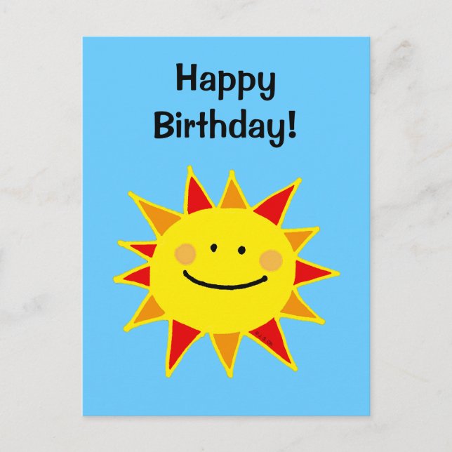 Happy birthday! (sun) postcard (Front)