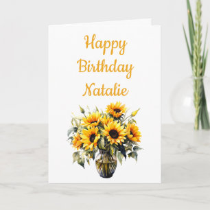 Happy Birthday Sunflower Heart Card
