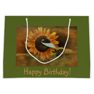Happy Birthday Sunflower Large Gift Bag
