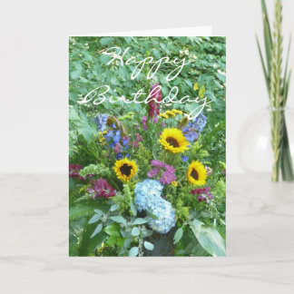 Happy Birthday Sunflower Mix Blank Card