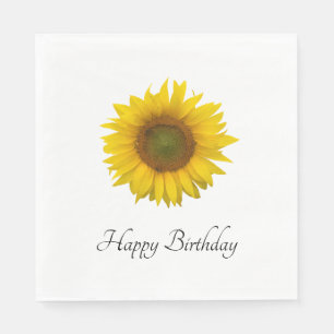 Happy Birthday Sunflower Napkin