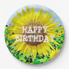 Happy Birthday Sunflower Party Paper Plates