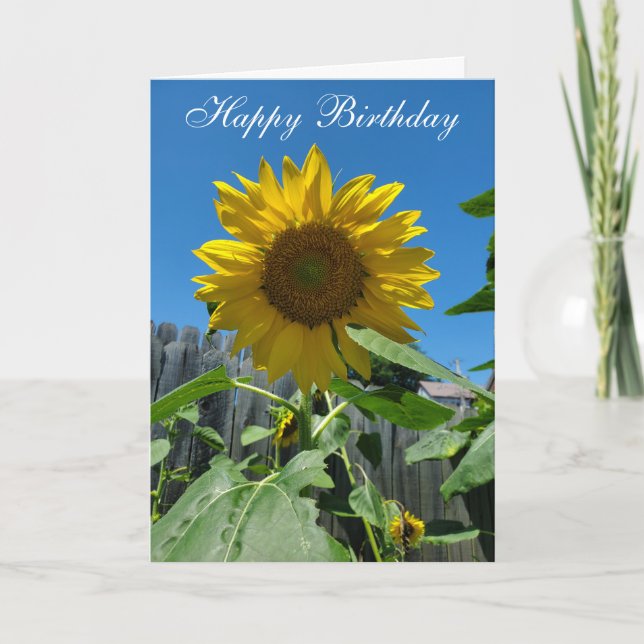 Happy Birthday Sunflower Photo Card (Front)