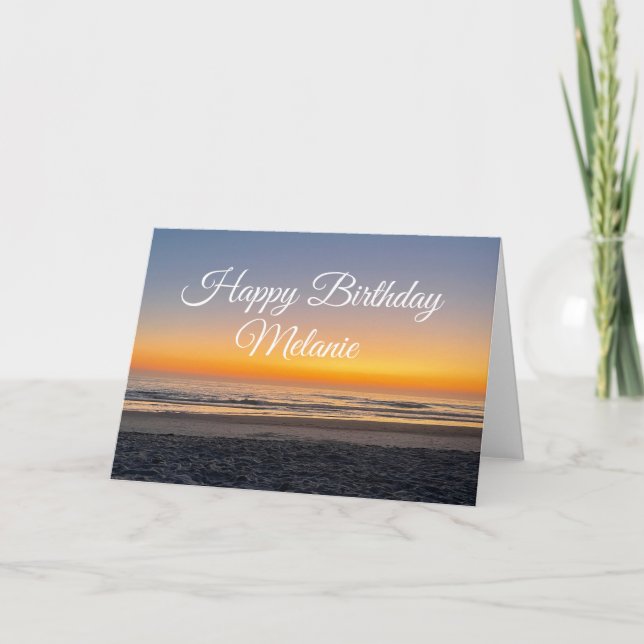 Happy Birthday Sunset Beach  Card (Front)