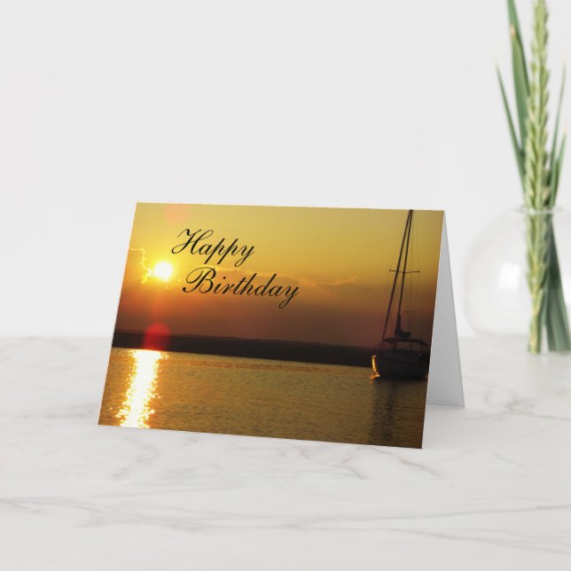 Happy Birthday Sunset Card (Front)