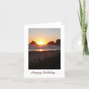 Happy Birthday sunset the beach toes in the sand Card
