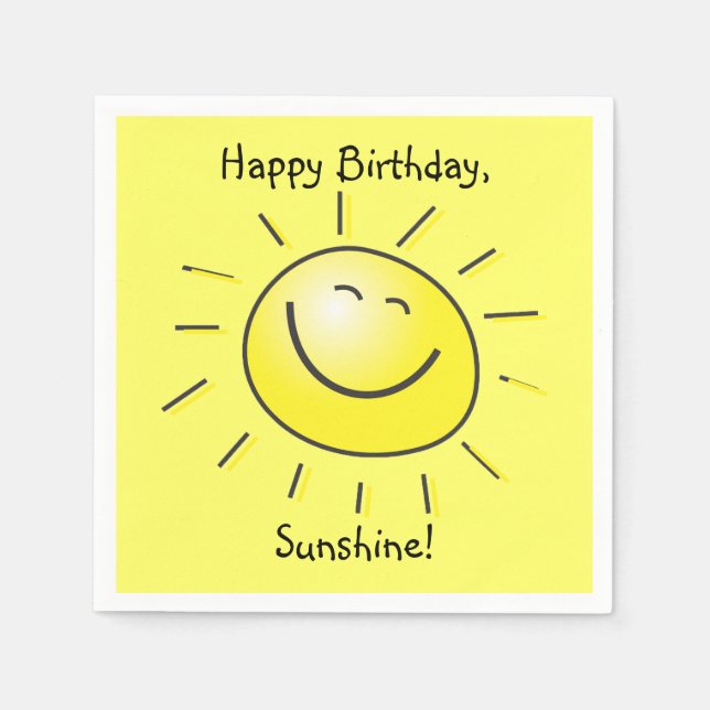Happy Birthday, Sunshine! Napkin (Front)
