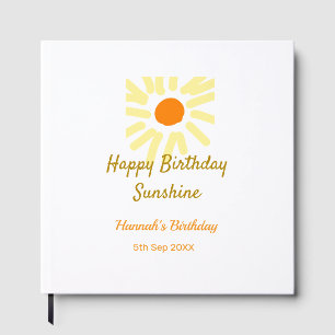 Happy birthday sunshine yellow orange birthday boh guest book