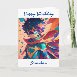 Happy Birthday Superhero Themed Personalised  Card