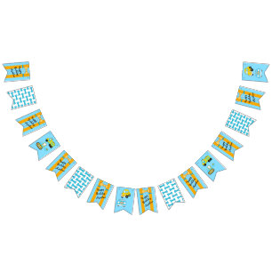 Happy Birthday Suspenders and Bow Tie Bunting