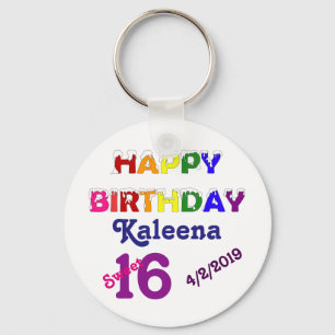 Happy Birthday Sweet 16 Key Ring