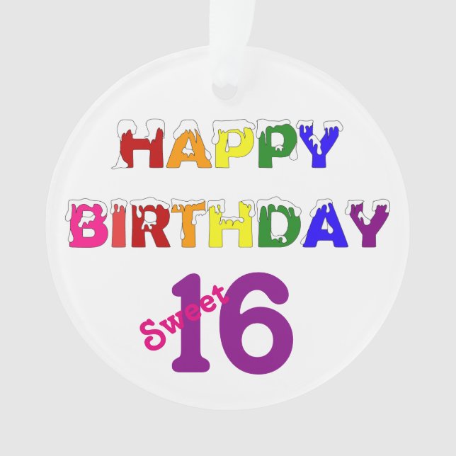 Happy Birthday Sweet 16 Ornament (Front)
