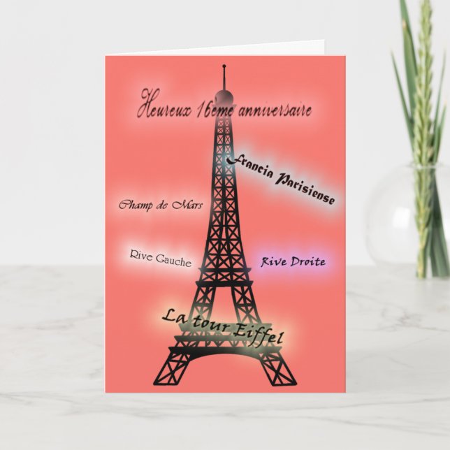 Happy Birthday Sweet 16 Thank You Card (Front)