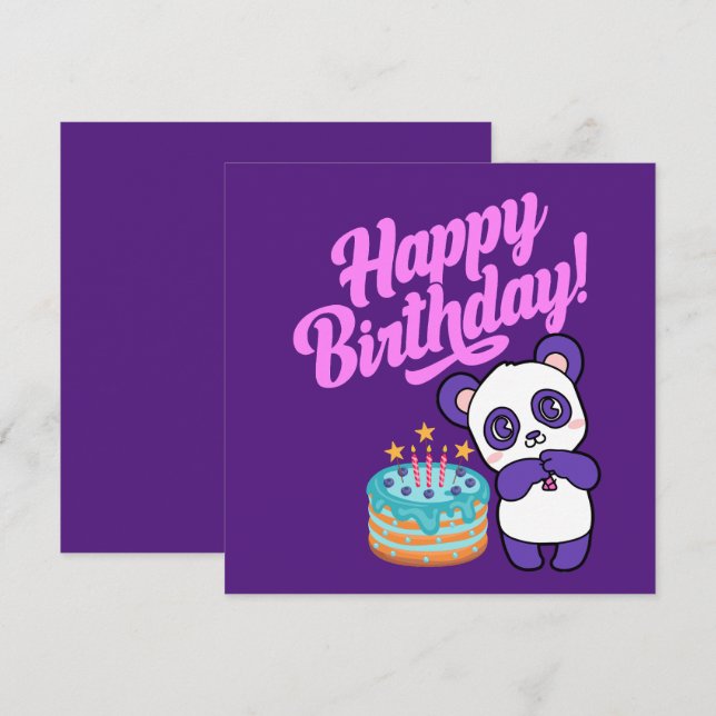 Happy Birthday Sweet Purple Panda (Front/Back)