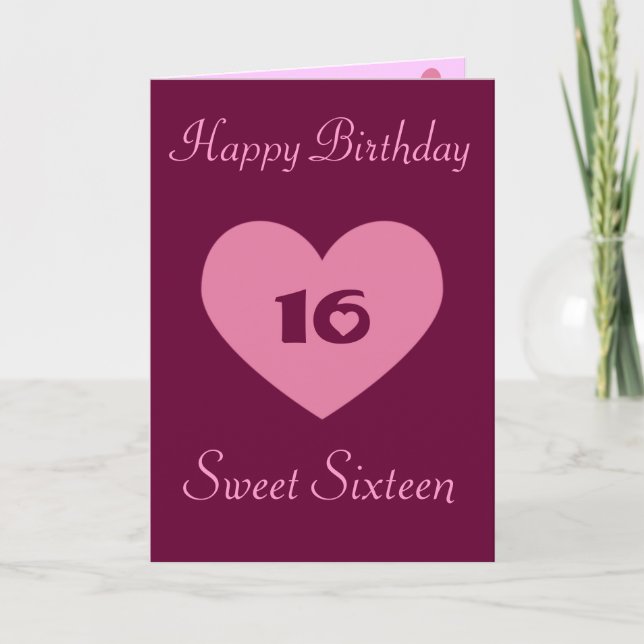 Happy Birthday Sweet Sixteen Thank You Card (Front)