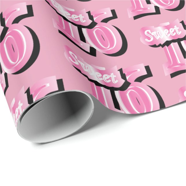 Happy Birthday Sweet Sixteen Wrapping Paper (Roll Corner)