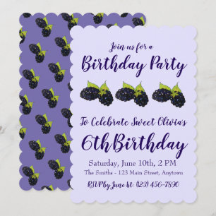 Happy Birthday Sweet Summer Blackberries Invitation