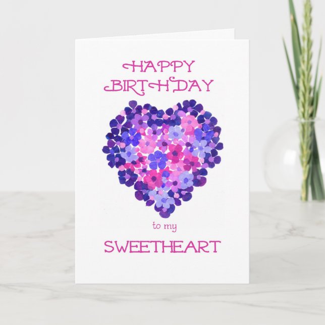 Happy Birthday, Sweetheart Card - Flower Power (Front)