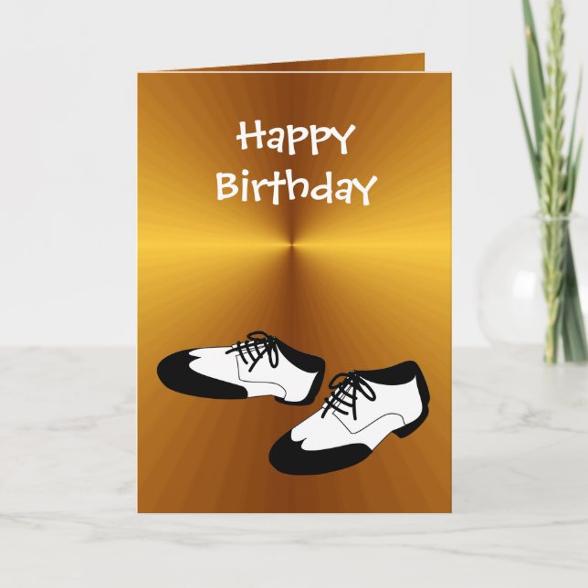 Happy Birthday Swing Dance Shoes for Dancers Card (Front)