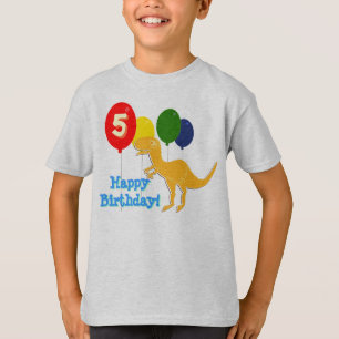 Happy Birthday T-Rex 5 Years Balloons T-Shirt