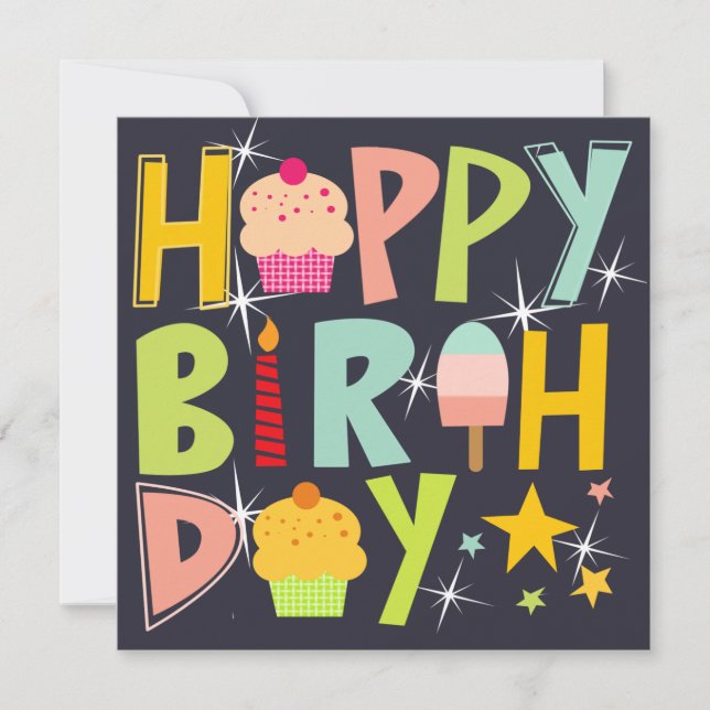 happy birthday T-Shirt Trucker Hat Keychain Magnet (Front)