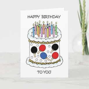 Happy Birthday Table Tennis Ping Pong Card