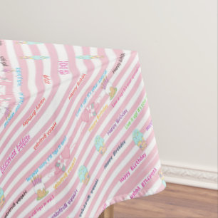 Happy Birthday Tablecloth Celebrate Pink