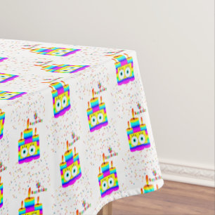 Happy Birthday Tablecloth Colourful Candles