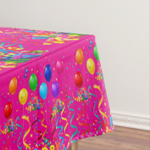 Happy Birthday Tablecloth Confetti Pink