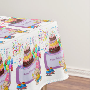 Happy Birthday Tablecloth Hippopotamus