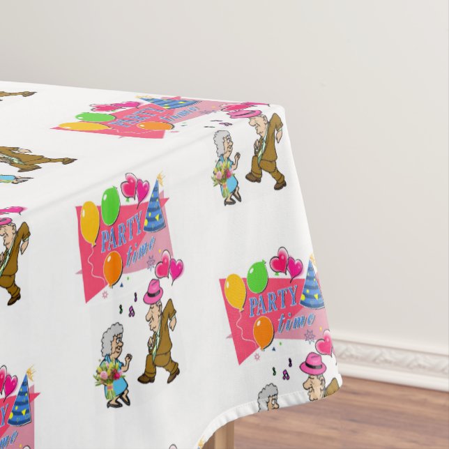 Happy Birthday Tablecloth It's Party Time (In Situ)