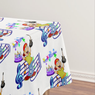 Happy Birthday Tablecloth Musician Guitar
