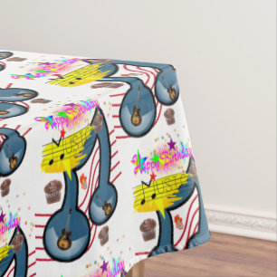 Happy Birthday Tablecloth Musician Guitar