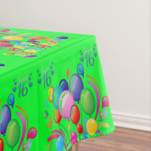 Happy Birthday Tablecloth Sweet Sixteen