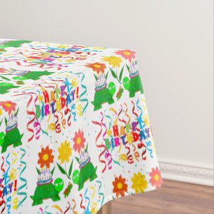 Happy Birthday Tablecloth Turtles