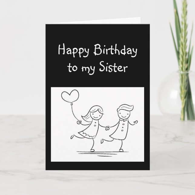 Happy Birthday Talking to Sister Therapy Humour Card (Front)
