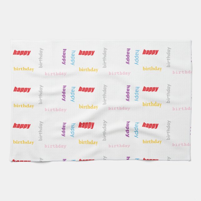 Happy birthday tea towel (Horizontal)